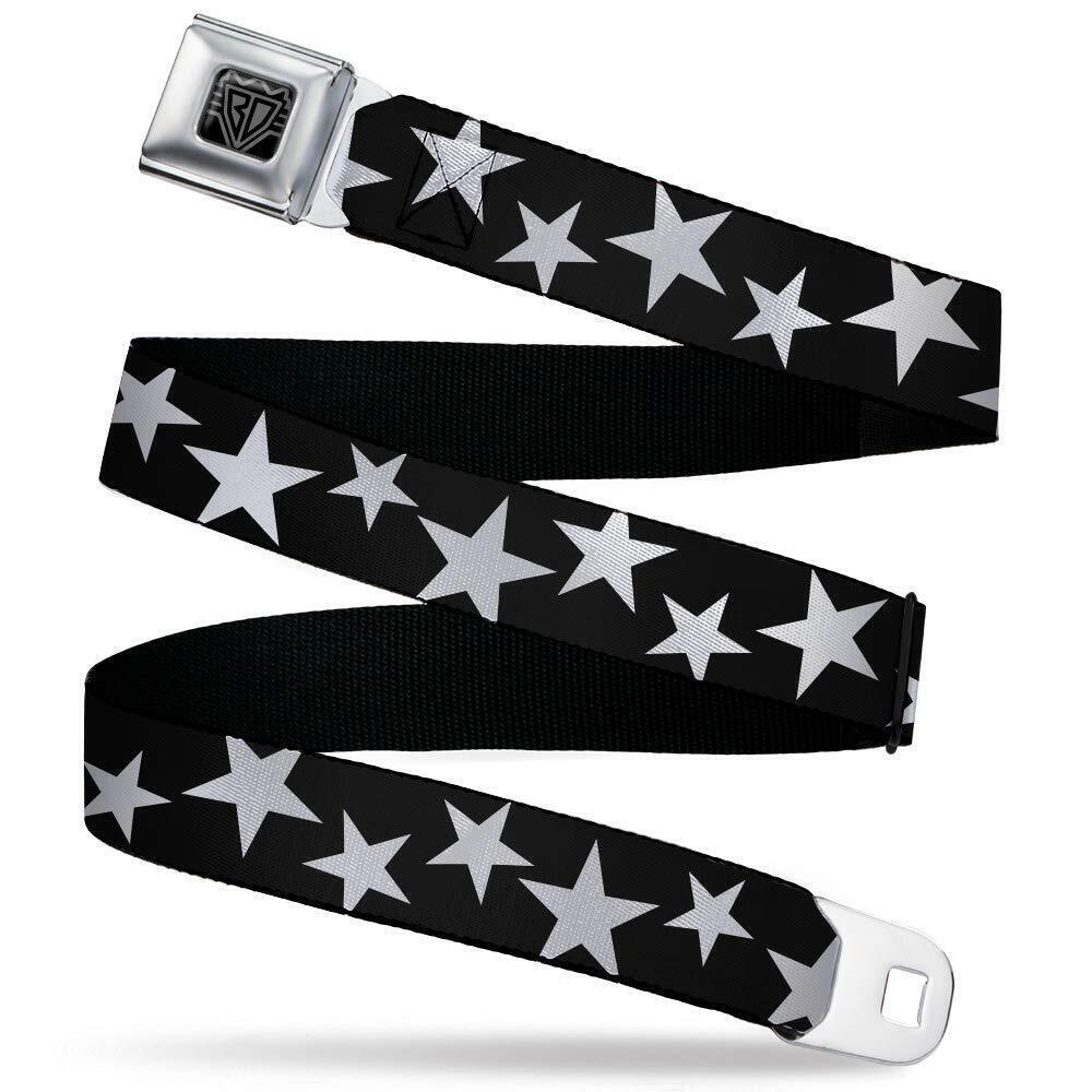 5596 Seatbelt Belt Kids, Multi Stars Black/White Outline, 1.0" Wide-20-36